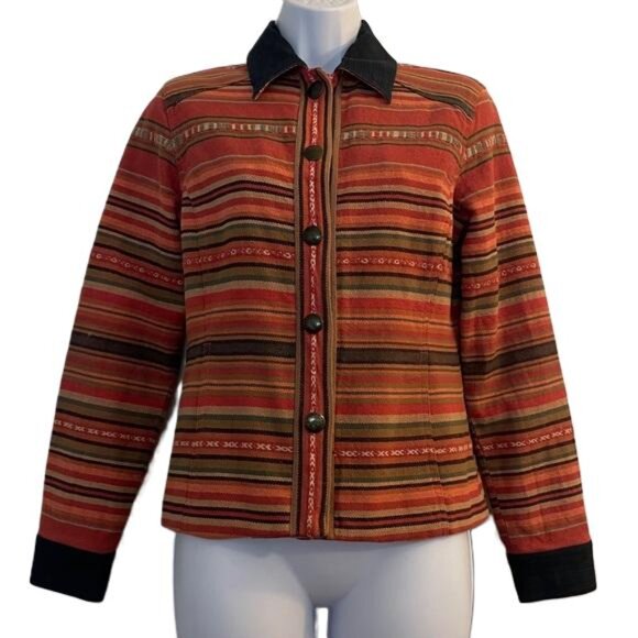 Coldwater Creek Jackets & Blazers - Vintage Coldwater Creek Vibrant Red Southwest Jacket XS